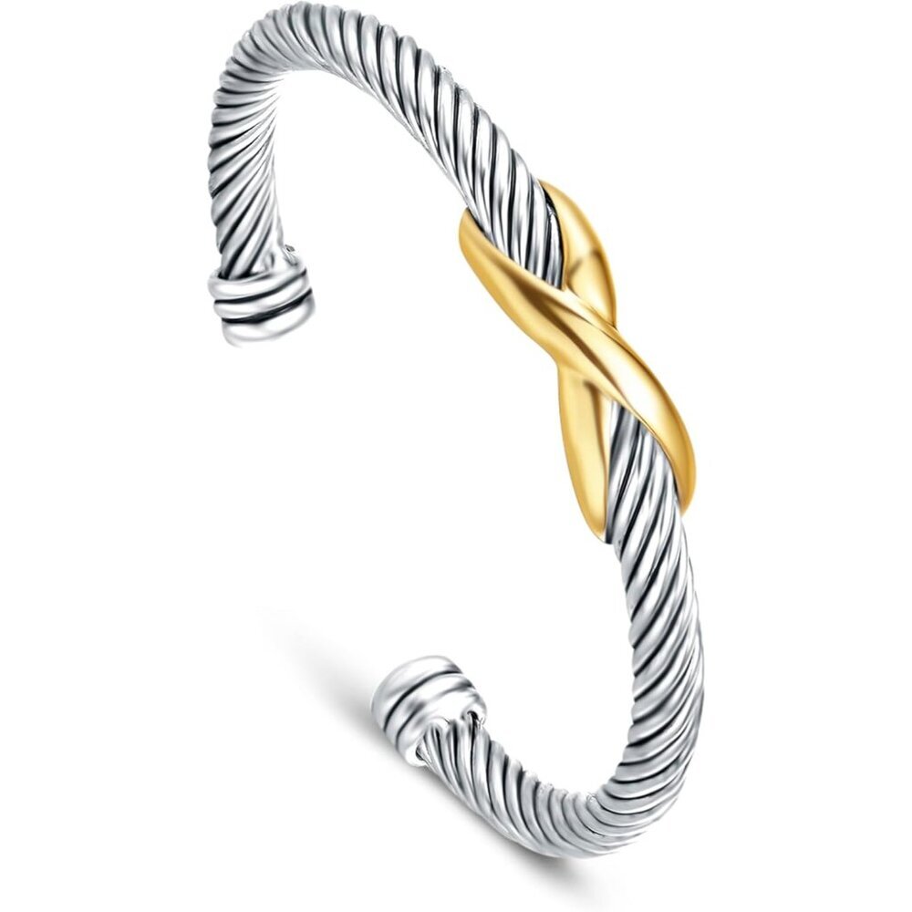 Jewel Bracelet Designer Brand Inspired Women Jewelry 4.5mm Thin Twisted Cable Wi